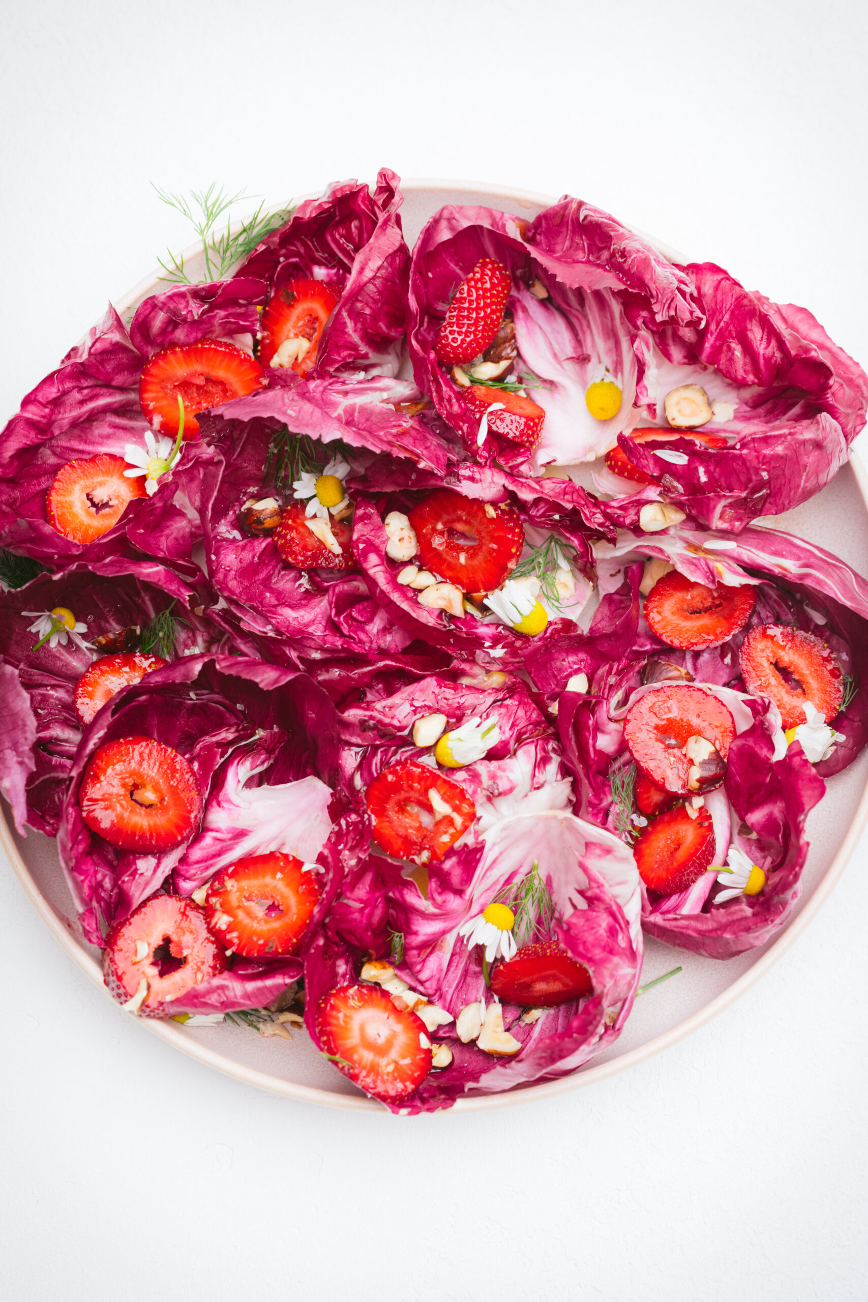 Strawberry Radicchio Salad with Hazelnuts